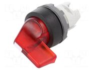 Switch: rotary; 22mm; Stabl.pos: 1; red; MLB-1; IP66; prominent; M2S ABB