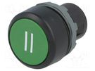 Switch: push-button; 22mm; Stabl.pos: 1; green; none; IP66; flat ABB
