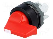 Switch: rotary; 22mm; Stabl.pos: 2; red; none; IP66; prominent; M2S ABB