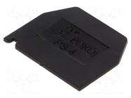 End plate; black; polyamide; 1mm POKÓJ