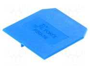 End/partition plate; blue; Width: 1.5mm; polyamide; -25÷100°C POKÓJ