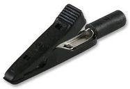 CROCODILE CLIP, 4MM, BLACK, 8A