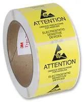 LABEL, ESD WARNING, BLK/YLW, 51MMX51MM