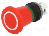 Switch: emergency stop; 22mm; Stabl.pos: 2; red; none; IP66; Pos: 2 ABB
