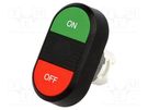 Switch: double; 22mm; Stabl.pos: 1; green/red; none; IP66; flat; MPD ABB