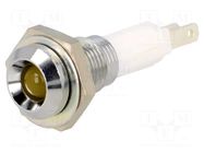 Indicator: LED; recessed; yellow; Ø9mm; for PCB; brass; ØLED: 5mm MENTOR