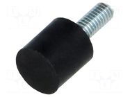 Vibroisolation foot; Ø: 10mm; H: 10mm; Shore hardness: 40±5; 41N ELESA+GANTER