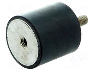 Vibration damper; M8; Ø: 40mm; rubber; L: 40mm; Thread len: 23mm ELESA+GANTER