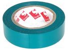 Tape: electrical insulating; W: 15mm; L: 10m; Thk: 0.13mm; green SCAPA