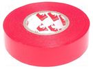 Tape: electrical insulating; W: 19mm; L: 25m; Thk: 0.13mm; red; 180% SCAPA