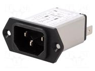 Connector: AC supply; socket; male; 6A; 250VAC; C14 (E); 5110 SCHURTER