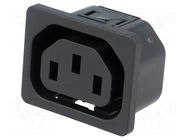 Connector: AC supply; socket; female; 10A; 250VAC; C13 (F),V-lock SCHURTER
