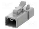 Connector: wire-wire; ATP; female; plug; for cable; PIN: 2; grey AMPHENOL