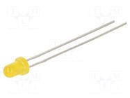 LED; 3mm; yellow; 65mcd; 60°; Front: convex; 2÷2.5VDC; No.of term: 2 LITEON