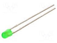 LED; green; 3mm; 8.7÷29mcd; 100°; Front: convex; 2÷2.5VDC LITEON