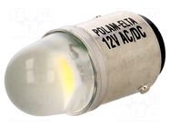 LED lamp; white; BA15D; 12VDC; 12VAC POLAM-ELTA