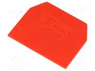 End plate; red; polyamide; 1mm POKÓJ