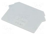 End plate; grey; polyamide; 1mm POKÓJ