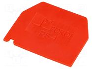 End plate; red; polyamide; 1mm POKÓJ