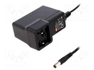 Power supply: switched-mode; mains,plug; 24VDC; 0.75A; 18W; 85% MEAN WELL
