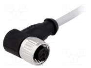 Connector: M12; plug; female; PIN: 4; angled 90°; cables; 0.5m HARTING
