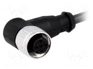 Connector: M12; plug; female; PIN: 4; angled 90°; cables; 0.5m HARTING