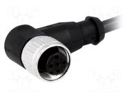 Connector: M12; plug; female; PIN: 4; angled 90°; cables; 0.5m HARTING
