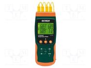 Meter: temperature; digital; LCD; -199.99÷850°C; -50÷1300°C; Ch: 4 EXTECH