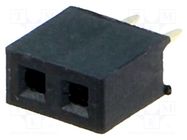 Connector: pin strips; socket; female; PIN: 2; straight; 2mm; THT CONNFLY