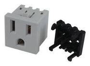 POWER ENTRY CONN, 125V, 15A, GREY