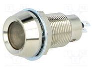 Indicator: LED; recessed; blue; 12VDC; Ø12.7mm; IP67; brass MARL