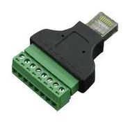 ADAPTER, 8P RJ45 PLUG-TERMINAL BLOCK
