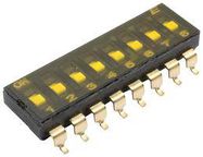 DIP SW, 8CKT, SPDT, 0.025A, 24VDC, SMD