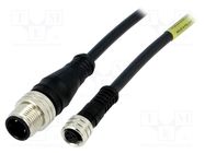 Cable: for sensors/automation; M12-M8; PIN: 3; 0.6m; 483030E02M006 