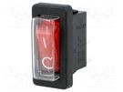 ROCKER; SPST; Pos: 2; ON-OFF; 16A/250VAC; red; neon lamp; 250V; 5500 BULGIN