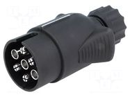 Connector: automotive; for towbars,for trailers; plug; 12VDC TESAT