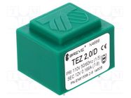 Transformer: encapsulated; 2VA; 110VAC; 12V; PCB; IP00; A: 28mm BREVE TUFVASSONS