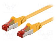 Patch cord; S/FTP; 6; stranded; CCA; PVC; yellow; 0.25m; 27AWG Goobay