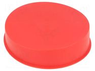 Stopper; Body: red; Out.diam: 102mm; H: 22.8mm; LDPE; push-in; round SUNDPLAST