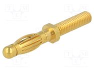 Connector: 4mm banana; plug; 32A; 60VDC; 35mm; gold-plated SCHÜTZINGER