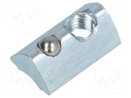 Nut; for profiles; Width of the groove: 6mm; steel; zinc; T-slot FATH