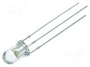 LED; red/warm white; 5mm; 30°; Front: convex; 1.8÷2.6/2.8÷3.6VDC OPTOSUPPLY