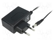 Power supply: switching; mains,plug; 9VDC; 1.33A; 12W; Plug: EU MEAN WELL