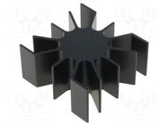 Heatsink; LED; L: 51.5mm; W: 51mm; Ø: 26mm; H: 25mm; black FISCHER ELEKTRONIK