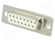 D-Sub; PIN: 15; plug; female; for cable; Type: w/o contacts; 3A; 250V 