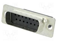 D-Sub; PIN: 15; plug; male; for cable; Type: w/o contacts; 3A; 250V MH CONNECTORS