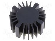 Heatsink; LED; Ø: 50mm; H: 25mm; black FISCHER ELEKTRONIK