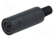 Connector: DIN mini; plug; female; PIN: 6; with strain relief; 100V LUMBERG