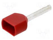 Tip: bootlace ferrule; insulated,double; copper; 1.5mm2; 12mm BM GROUP
