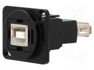 Adapter; USB A socket,USB B socket; FT; USB 2.0; metal; 19x24mm CLIFF